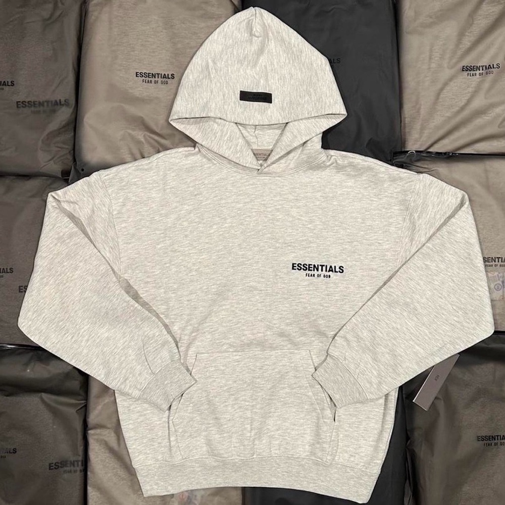 Fear of God Essentials Light Gray Hoodie